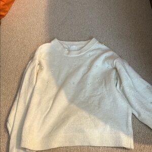 H&M Cream Crew Neck Sweater Soft Knit